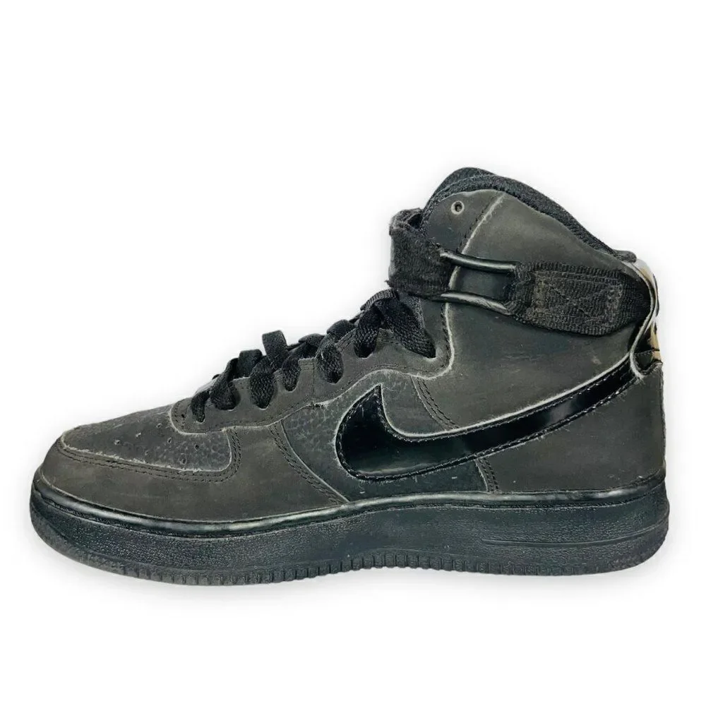 Nike Air Force 1 High GS AF1 'Triple Black' 653998-001 Youth 4‎